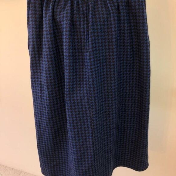 Claude Skirt Juniors Size 13 Vintage Wool Blend Blue Black Houndstooth Pockets - Picture 6 of 11